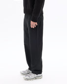 Straight Fit Polyester Casual Trousers - Black