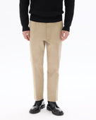 Straight Fit 100% Cotton Solid Casual Trouser - Beige