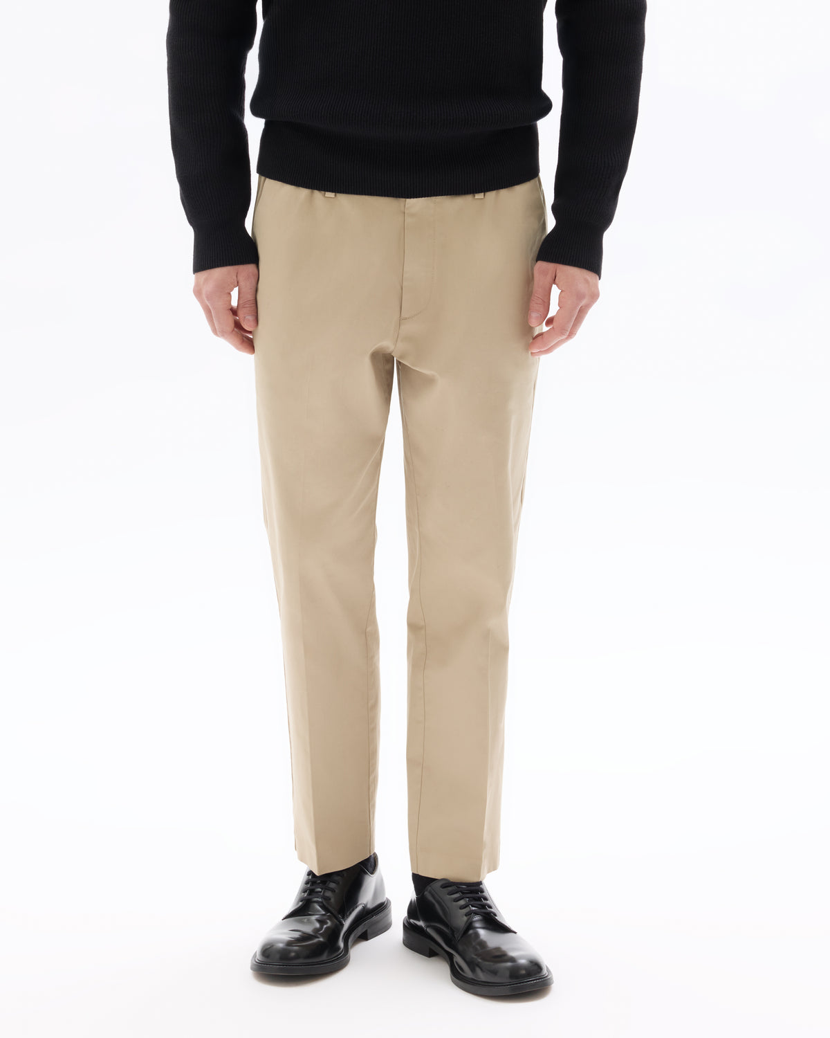 Straight Fit 100% Cotton Solid Casual Trouser - Beige