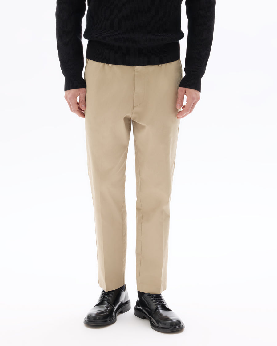 Straight Fit 100% Cotton Solid Casual Trouser - Beige