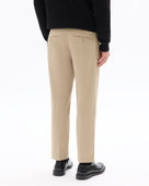 Straight Fit 100% Cotton Solid Casual Trouser - Beige