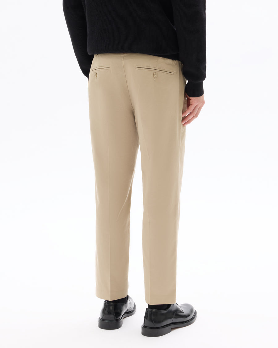 Straight Fit 100% Cotton Solid Casual Trouser - Beige