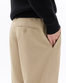 Straight Fit 100% Cotton Solid Casual Trouser - Beige