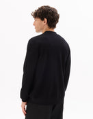 Regular Fit Poly Viscose Knitted V Neck Sweaters - Black