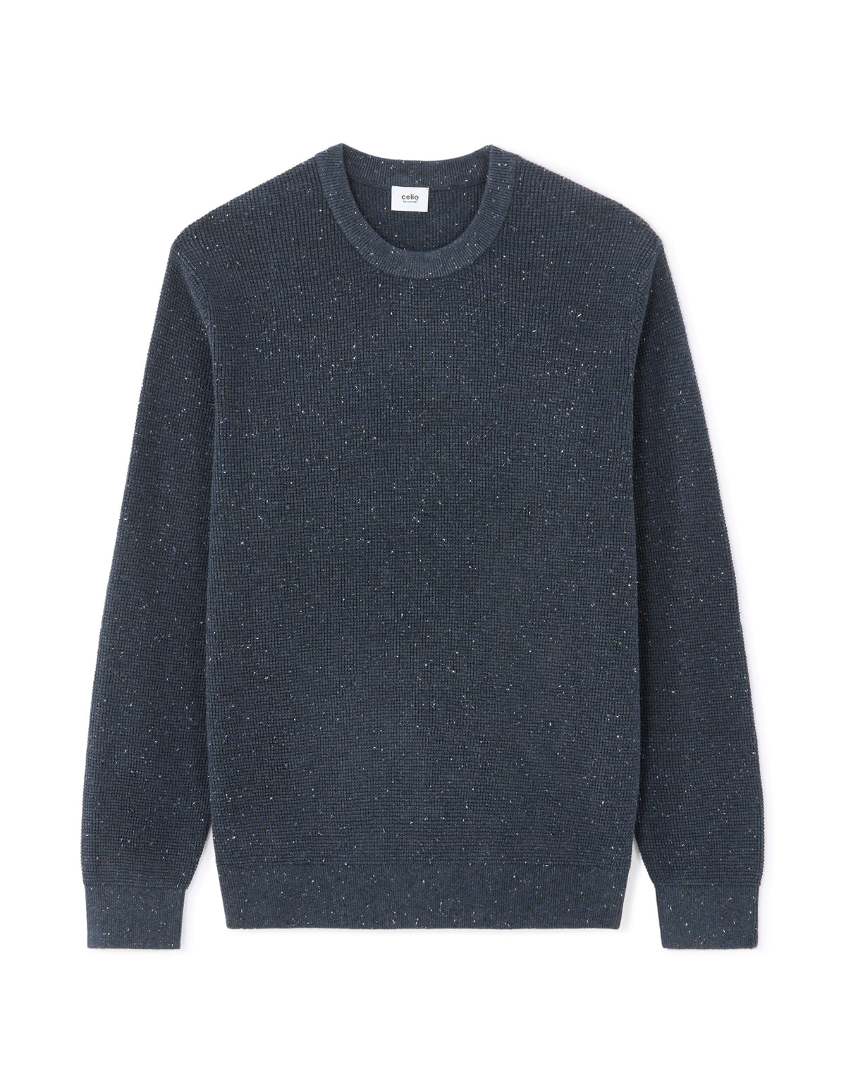 Regular Fit Poly-Cotton Textured Crew Neck Sweaters