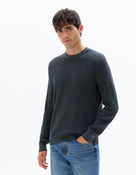Regular Fit Poly-Cotton Textured Crew Neck Sweaters