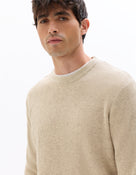 Regular Fit Poly-Cotton Textured Crew Neck Sweaters