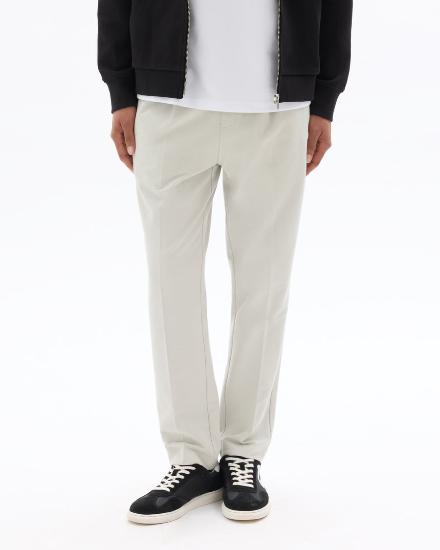 Straight Fit Poly-Cotton Solid Casual Trouser - Grey