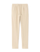 Straight Fit Poly-Cotton Solid Casual Trouser - Beige
