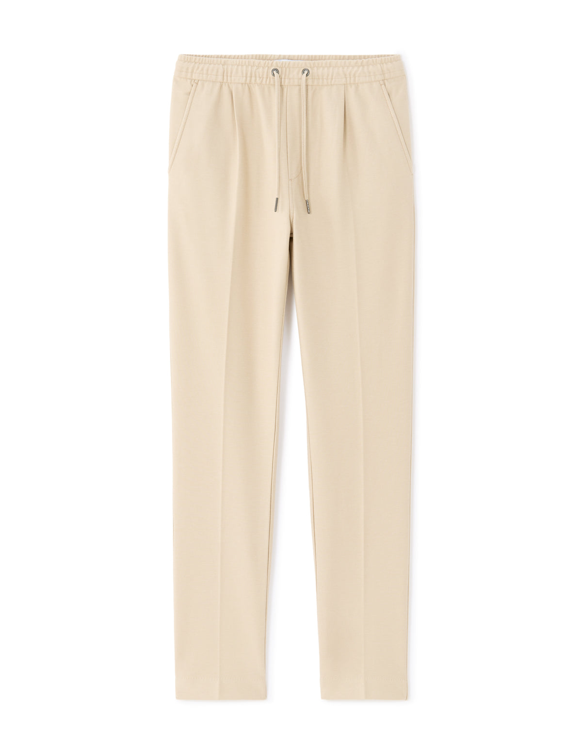 Straight Fit Poly-Cotton Solid Casual Trouser - Beige
