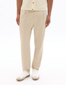 Straight Fit Poly-Cotton Solid Casual Trouser - Beige
