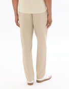 Straight Fit Poly-Cotton Solid Casual Trouser - Beige