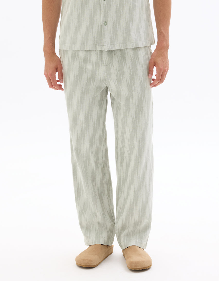 Straight Fit 100% 100% Cotton Printed Casual Trouser - Khaki