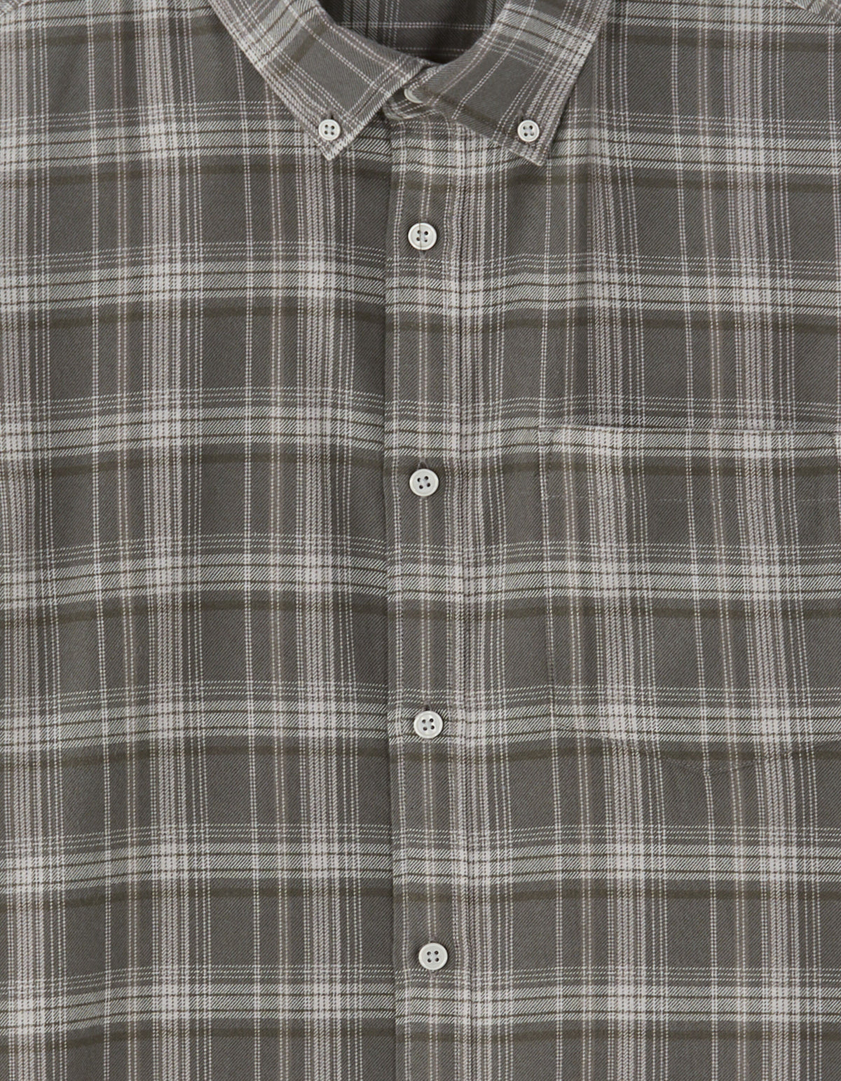 Regular Fit Cotton Blend Checked Spread Collar Shirt - Grey