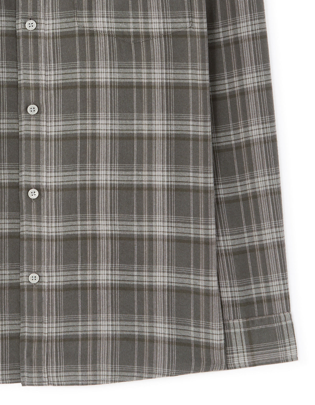 Regular Fit Cotton Blend Checked Spread Collar Shirt - Grey