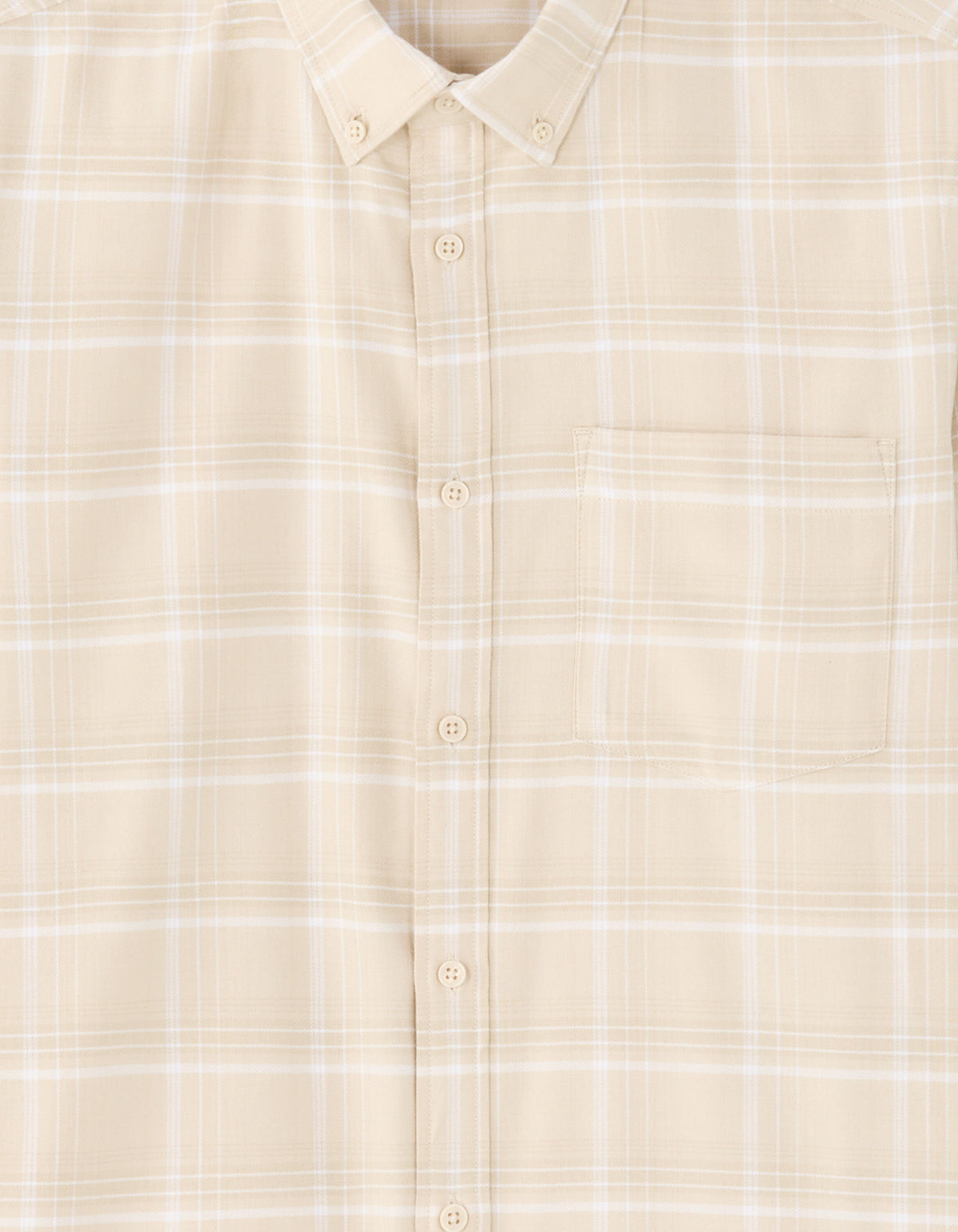 Regular Fit Cotton blend Checked Spread Collar Shirts - Beige