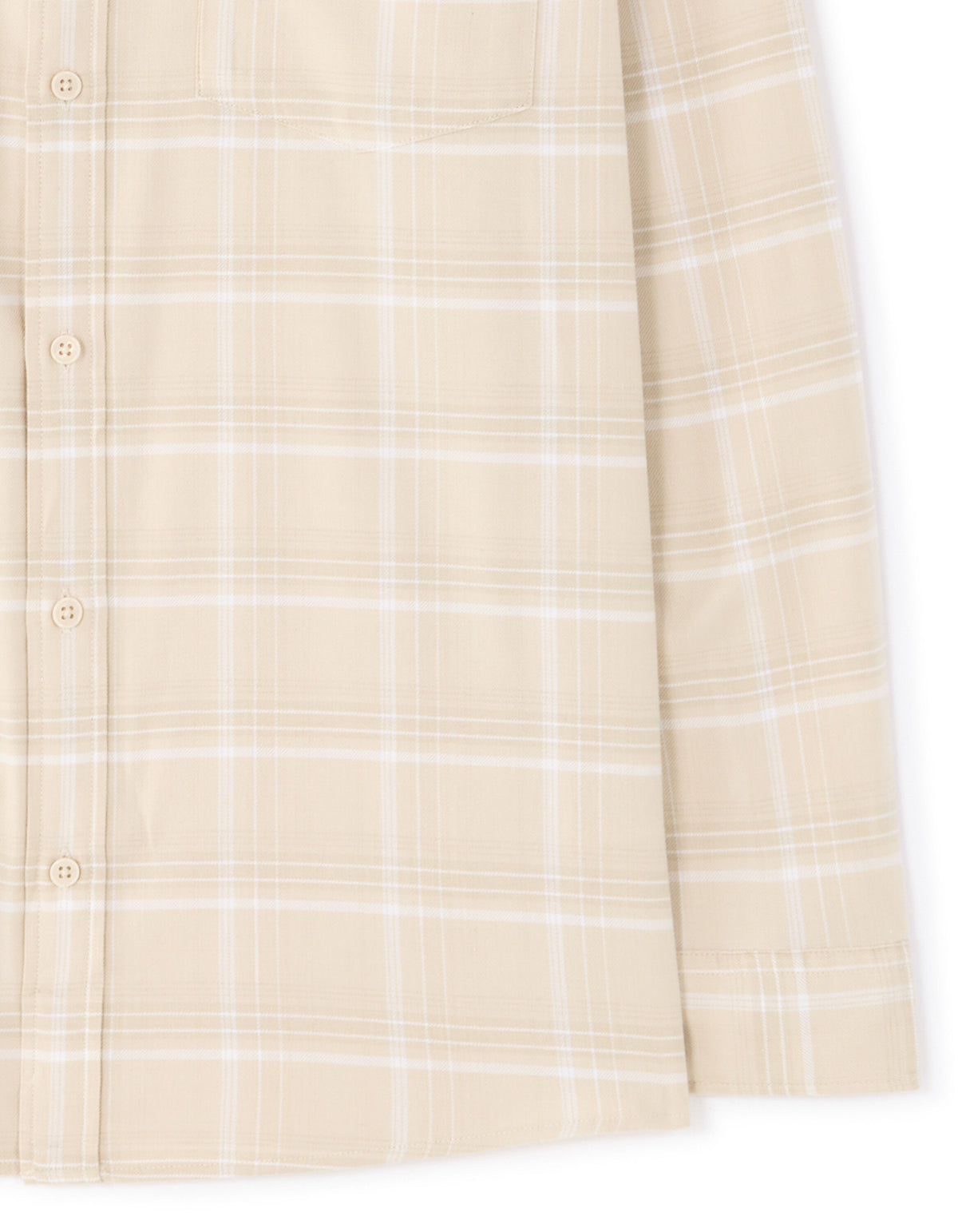 Regular Fit Cotton blend Checked Spread Collar Shirts - Beige