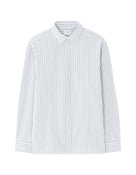 Loose Fit 100% Cotton Spread Collar Shirt - Blue