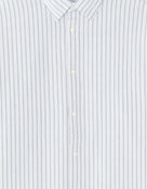 Loose Fit 100% Cotton Spread Collar Shirt - Blue