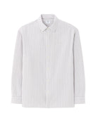 Loose Fit 100% Cotton Spread Collar Shirt - Grey