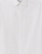 Loose Fit 100% Cotton Spread Collar Shirt - Grey