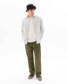 Loose Fit 100% Cotton Spread Collar Shirt - Grey
