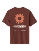Boxy Fit 100% Cotton Printed Crew Neck T-Shirt - Brown