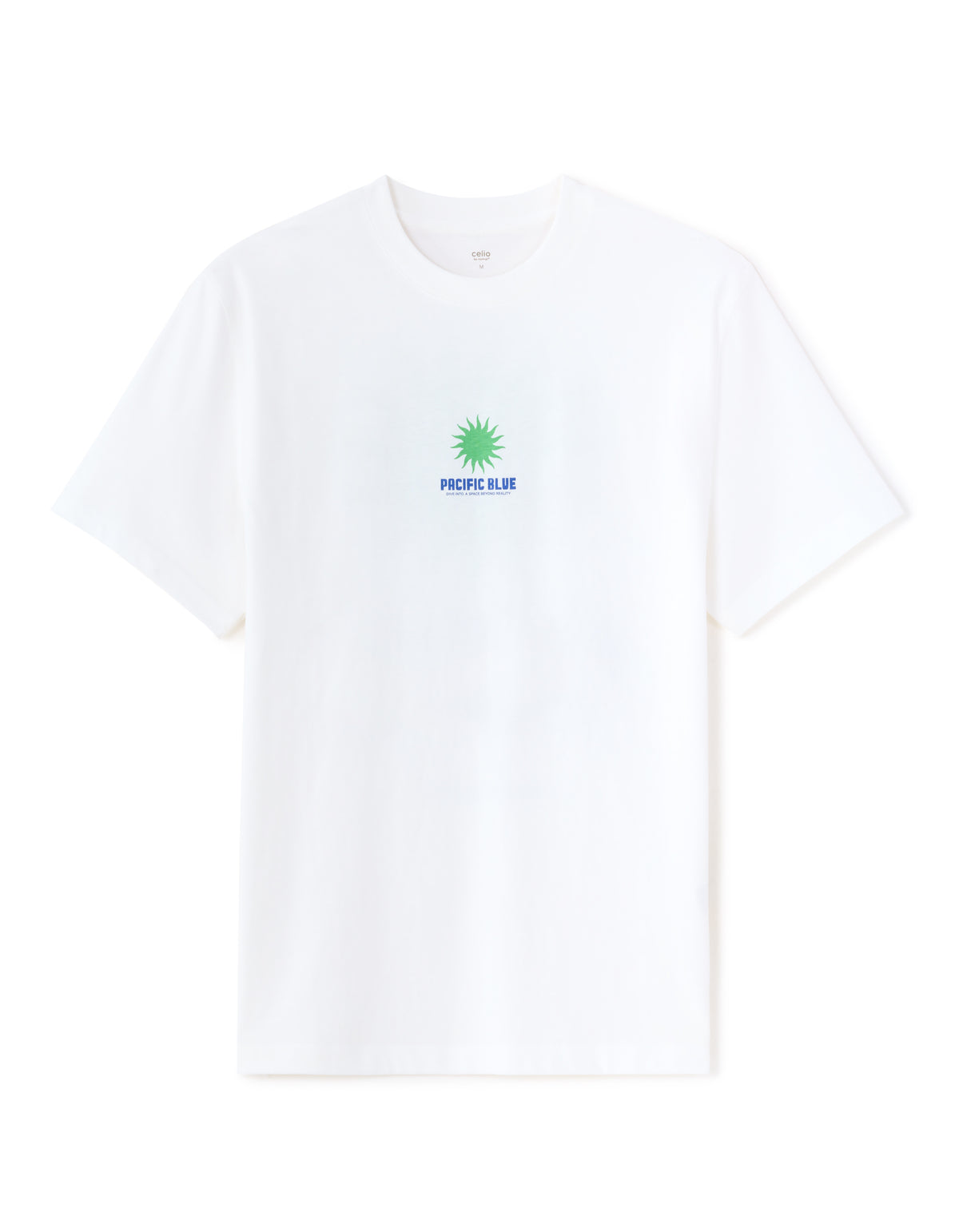 Boxy Fit 100% Cotton Printed Crew Neck T-Shirt - White