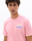 Regular Fit 100% Cotton Printed Round Neck T-Shirt - Pink
