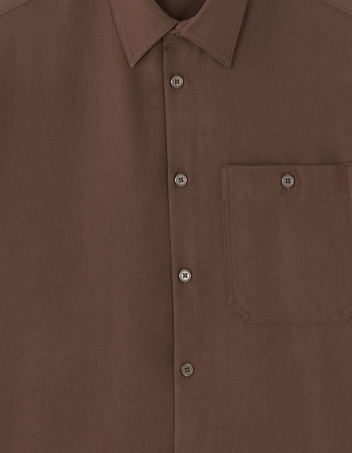 Loose Fit Poly-Viscose Solid Spread Collar Shirts - Brown