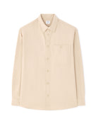 Loose Fit Poly-Viscose Solid Spread Collar Shirts - Beige