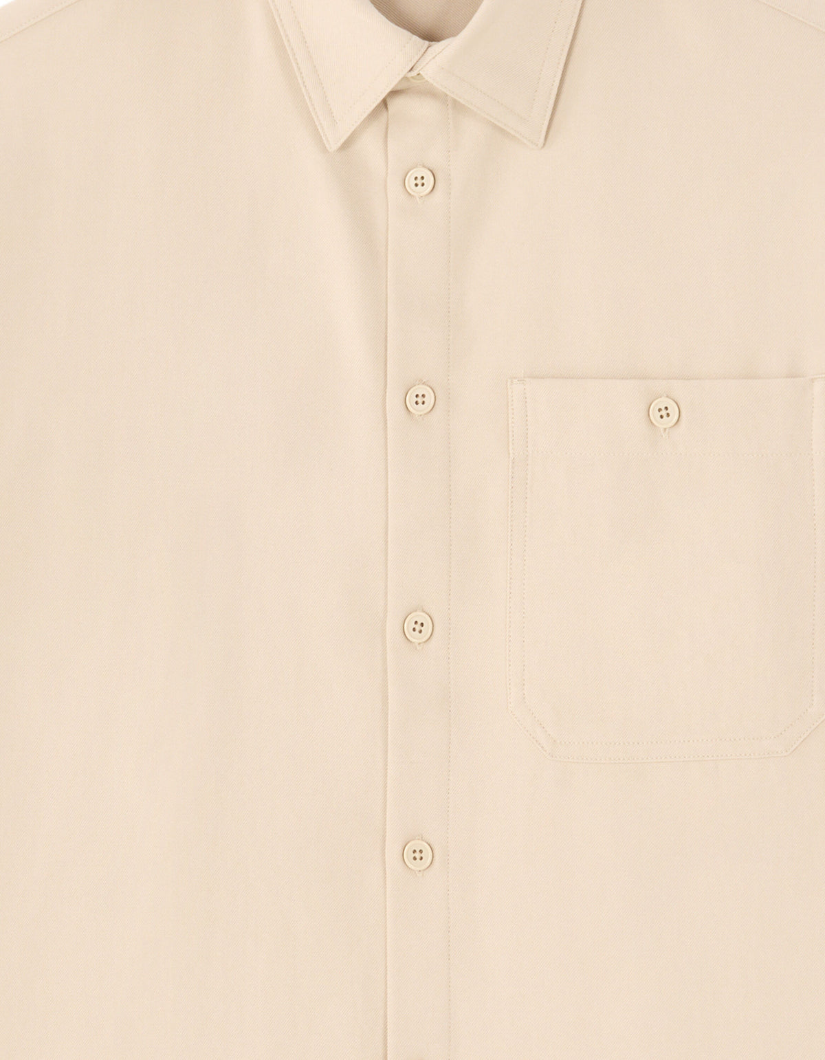 Loose Fit Poly-Viscose Solid Spread Collar Shirts - Beige