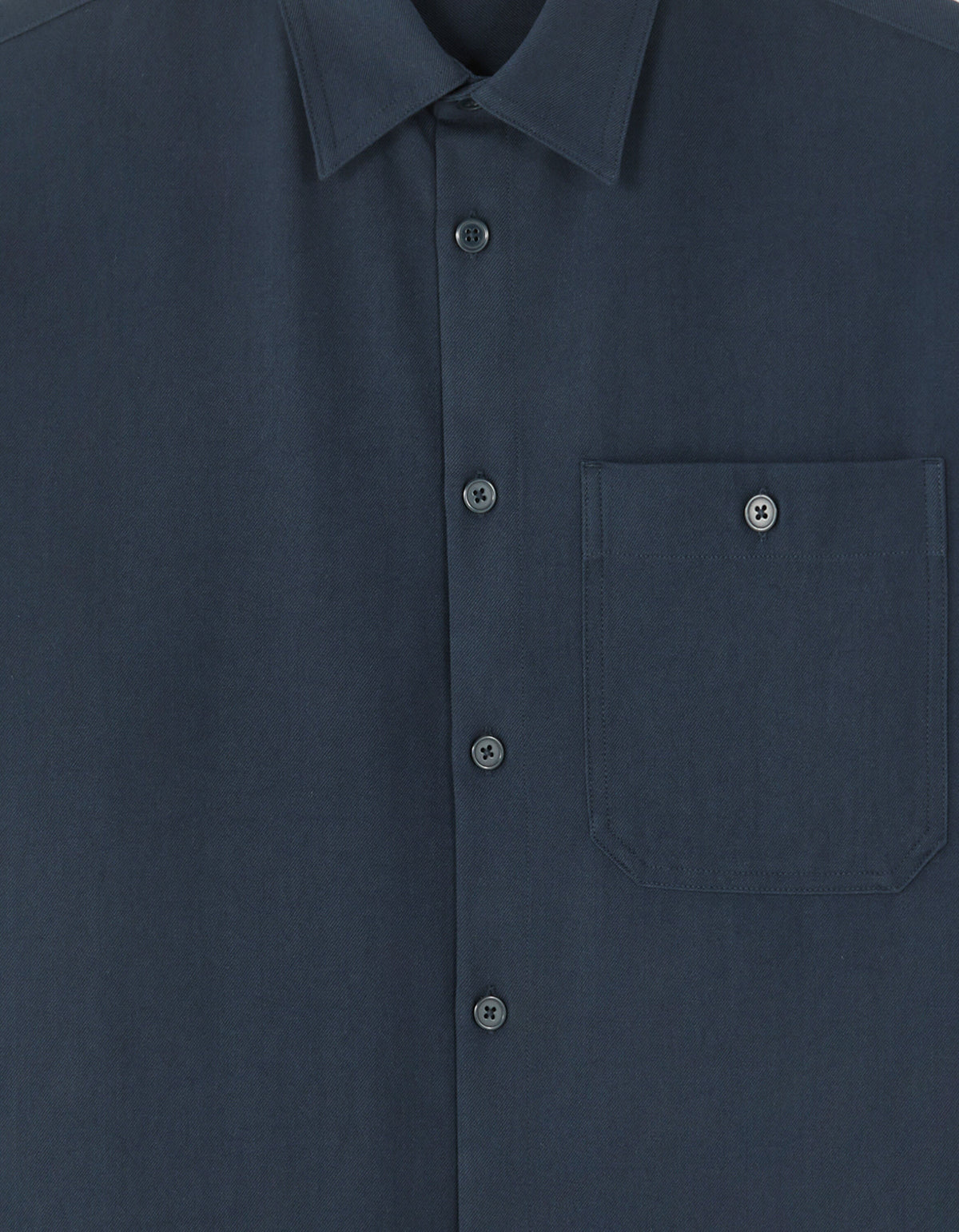 Loose Fit Poly-Viscose Solid Spread Collar Shirts - Navy Blue