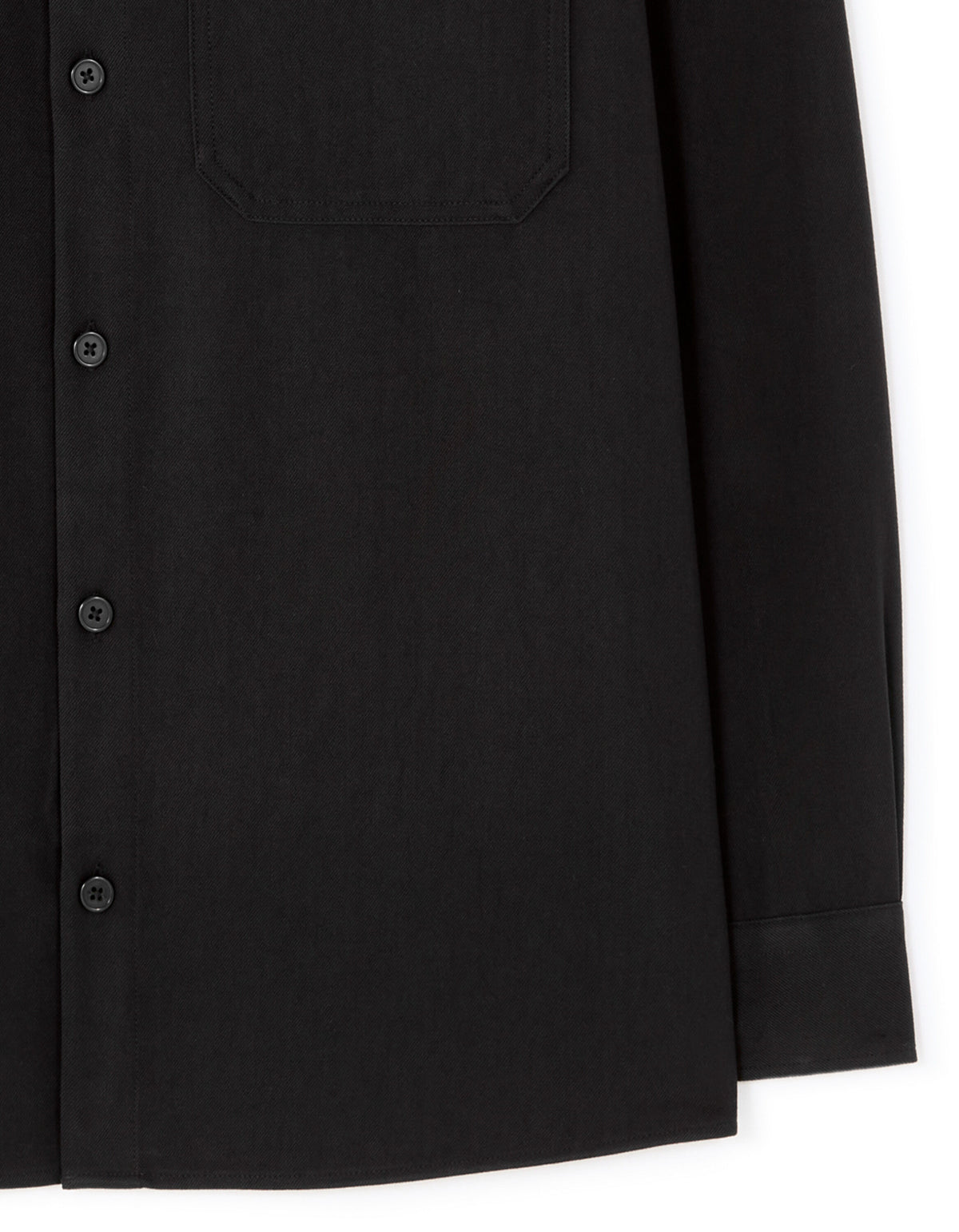 Loose Fit Poly-Viscose Solid Spread Collar Shirts - Black