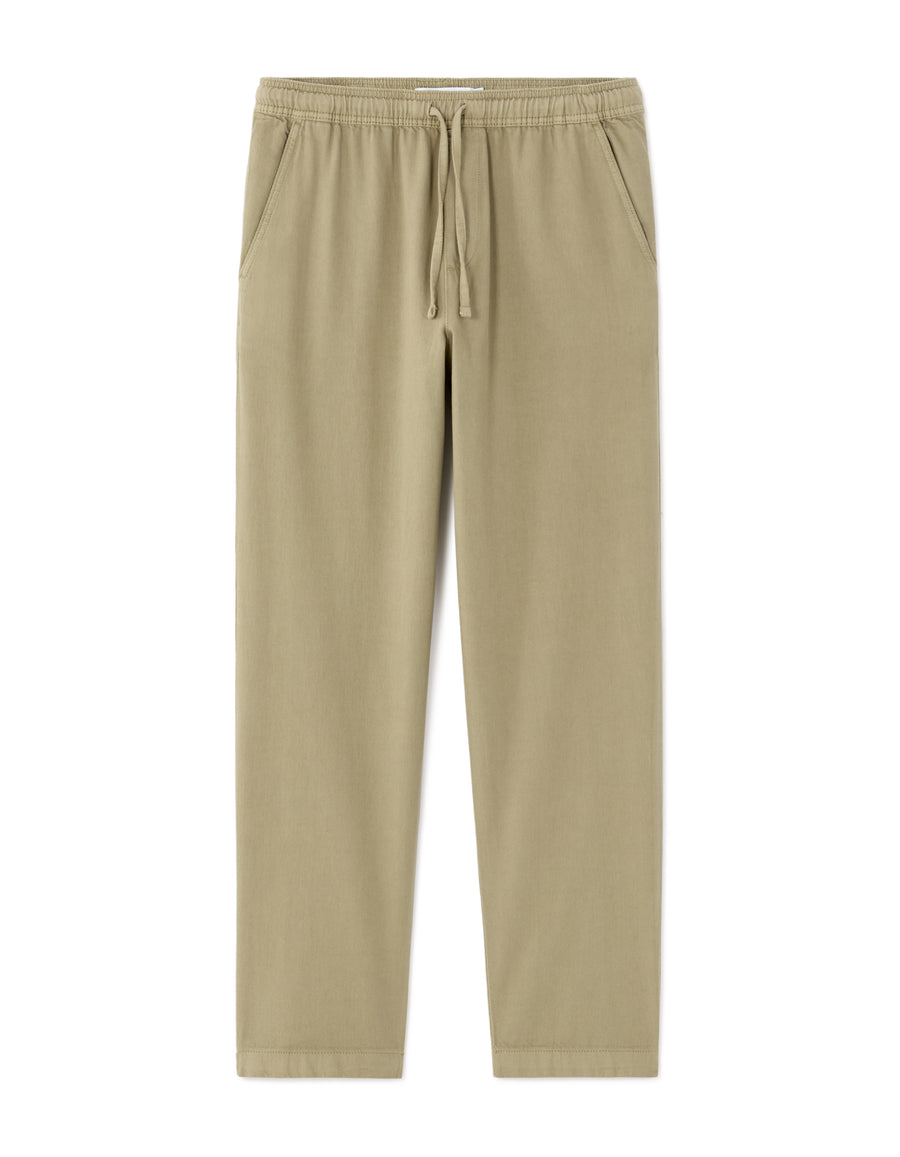 Loose Fit 100% Cotton Solid Casual Trouser - Khaki