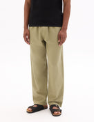 Loose Fit 100% Cotton Solid Casual Trouser - Khaki