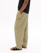 Loose Fit 100% Cotton Solid Casual Trouser - Khaki