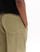 Loose Fit 100% Cotton Solid Casual Trouser - Khaki