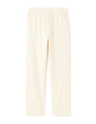 Loose Fit 100% Cotton Solid Casual Trouser - Off White