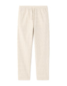 Straight Fit 100% Cotton Striped Casual Trouser - Beige
