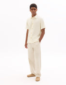 Straight Fit 100% Cotton Striped Casual Trouser - Beige