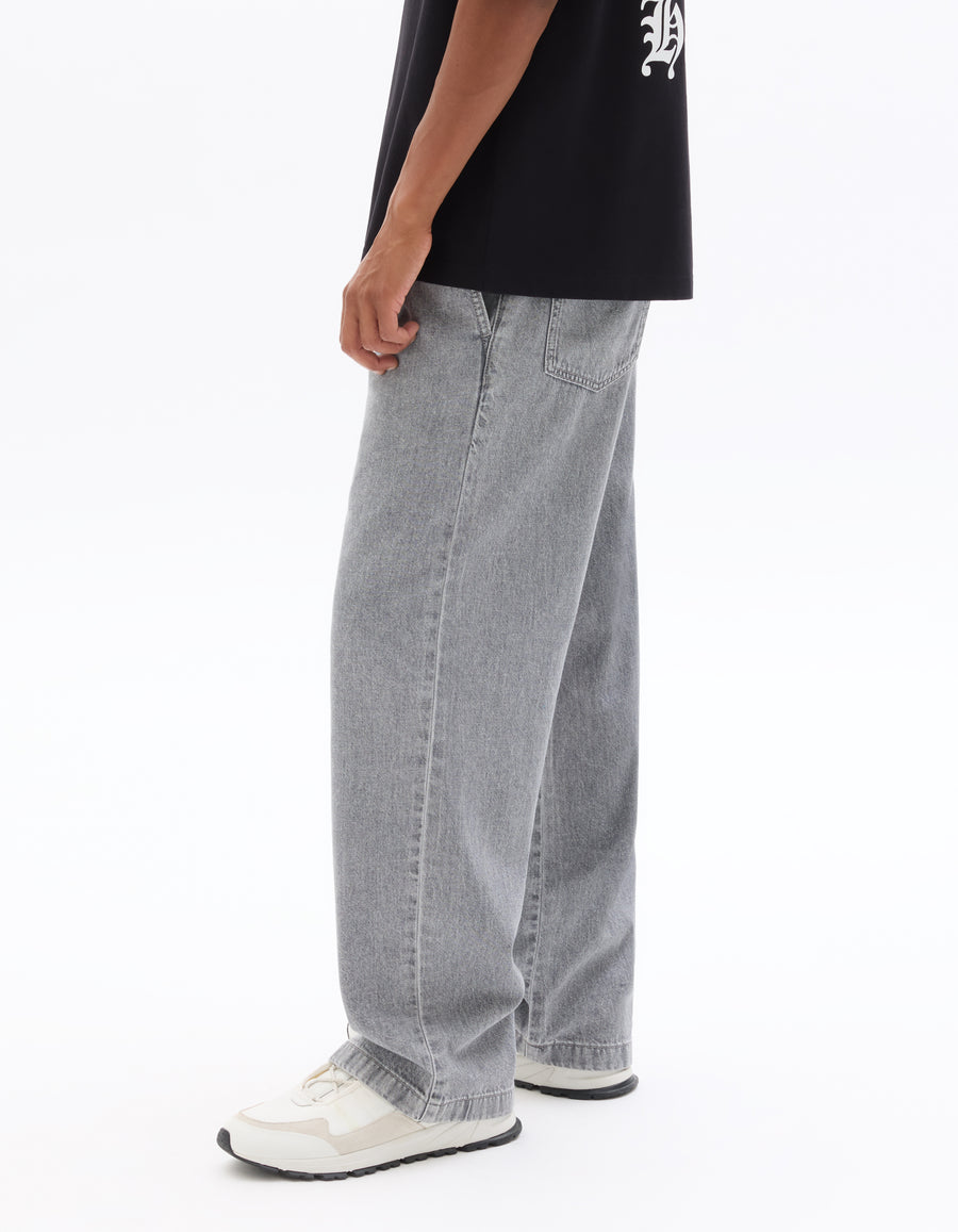 Regular Fit 100% Cotton Solid Casual Trouser - Grey