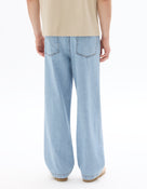 Regular Fit 100% Cotton Solid Casual Trouser - Blue
