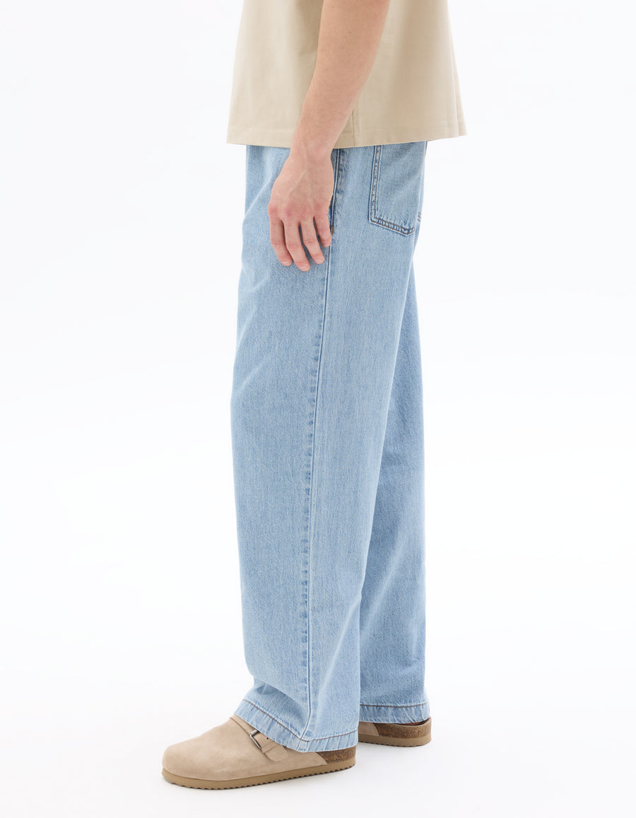 Regular Fit 100% Cotton Solid Casual Trouser - Blue