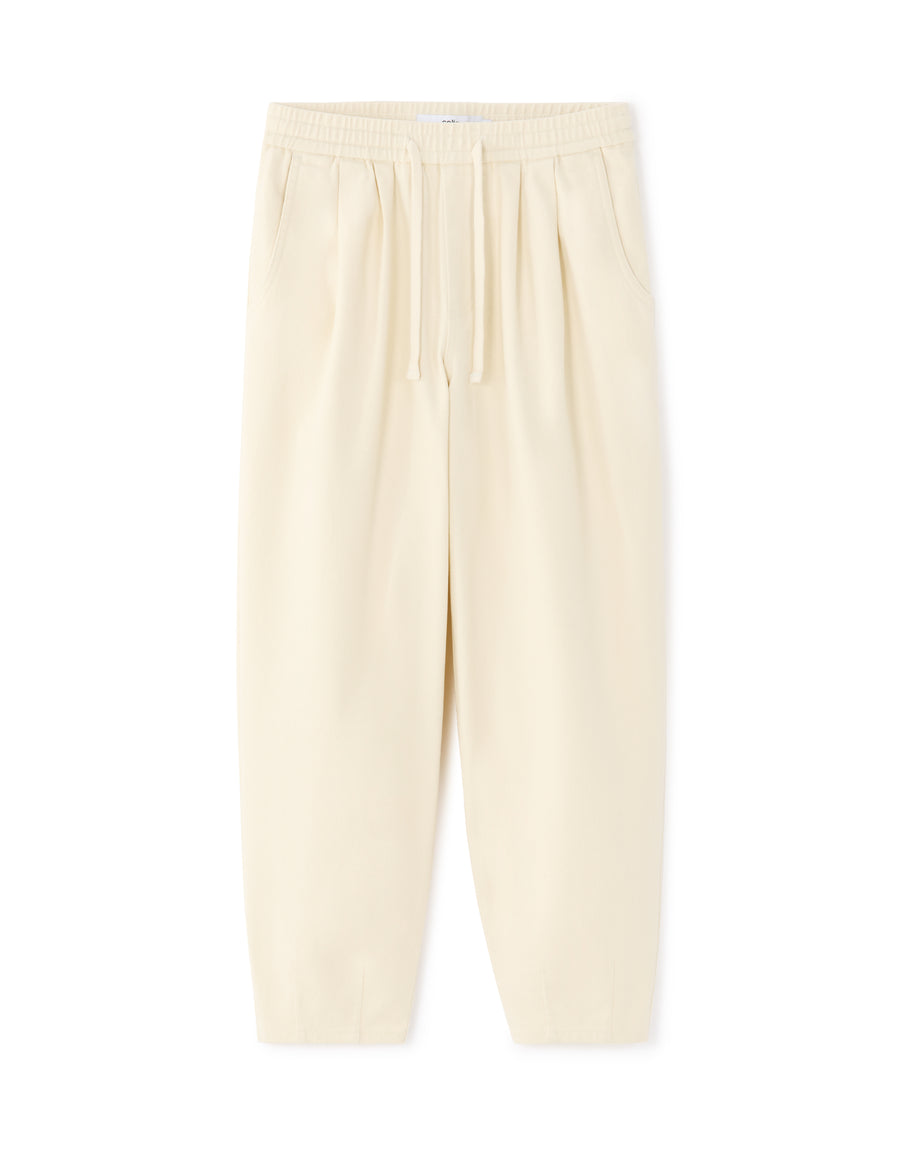 Relaxed Fit 100% Cotton Casual Trousers - White