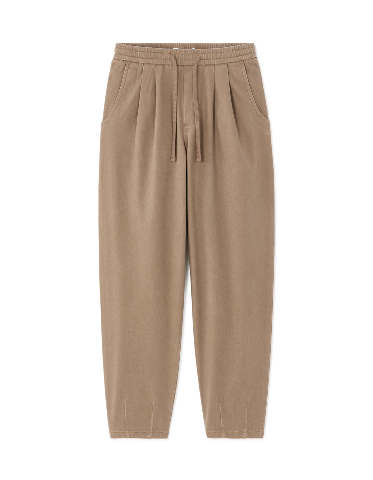 Relaxed Fit 100% Cotton Casual Trousers - Brown