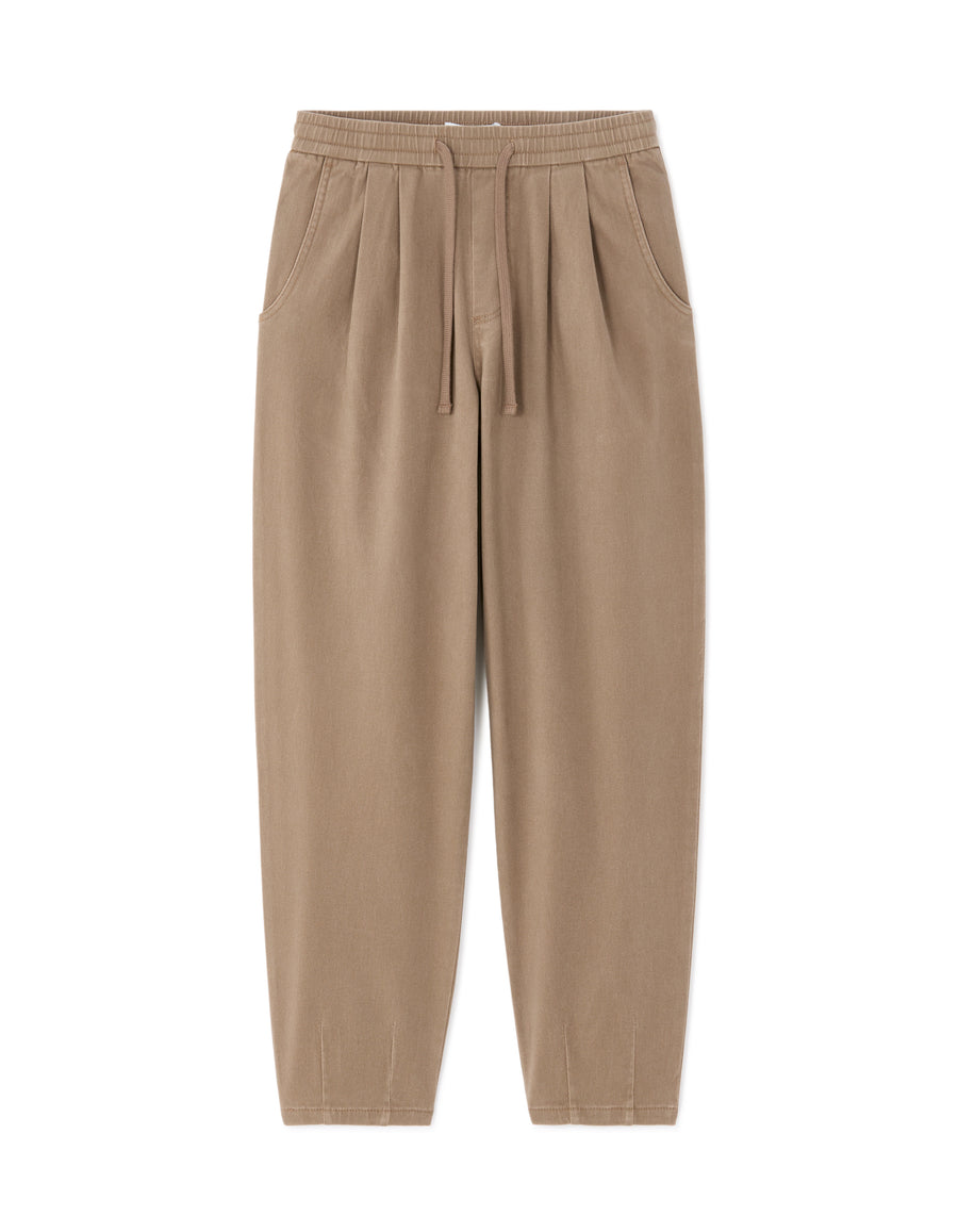 Relaxed Fit 100% Cotton Casual Trousers - Brown