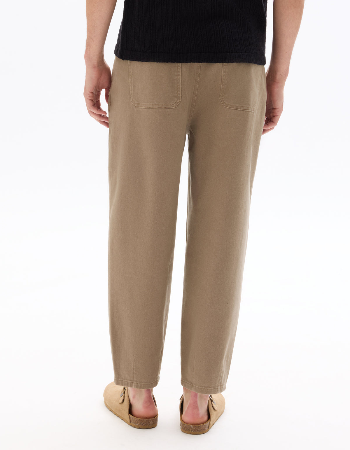 Relaxed Fit 100% Cotton Casual Trousers - Brown