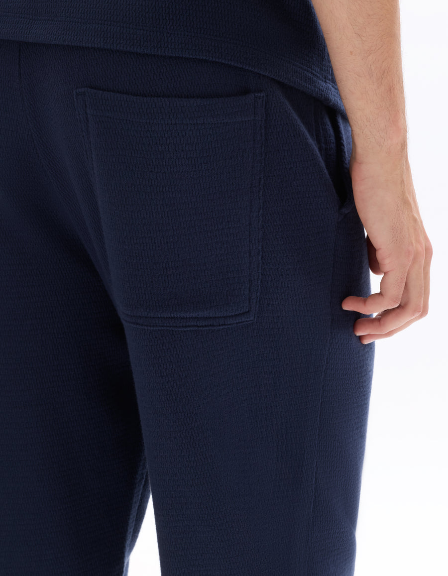 Relaxed Fit 100% Cotton Casual Trousers - Navy Blue