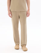 Relaxed Fit 100% Cotton Casual Trousers - Taupe